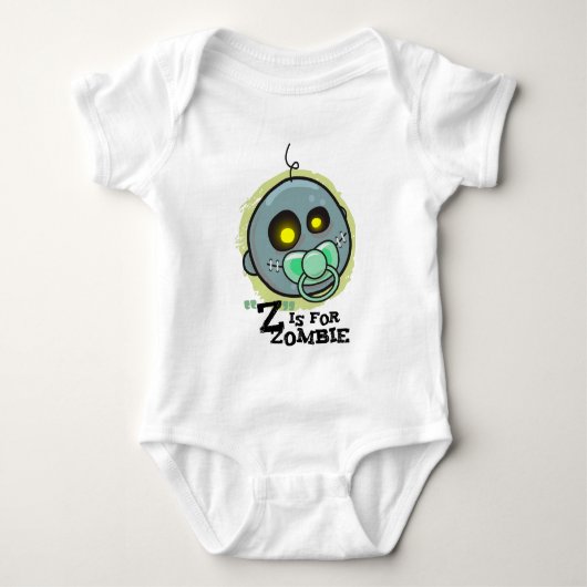 Z staat voor Zombie with Pacifier (boys) Creeper Romper (Voorkant)