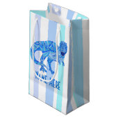 Z T-Rex Dinosaurus Kleurrijke Prehistorische Strep Klein Cadeauzakje (Voorkant Gekanteld)