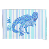 Z T-Rex Dinosaurus Kleurrijke Prehistorische Strep Kussensloop (Voorkant)