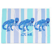 Z T-Rex Dinosaurus Kleurrijke Prehistorische Strep Large Cadeautasje (Voorkant)