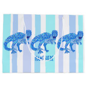 Z T-Rex Dinosaurus Kleurrijke Prehistorische Strep Large Cadeautasje (Achterkant)