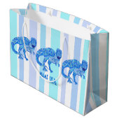 Z T-Rex Dinosaurus Kleurrijke Prehistorische Strep Large Cadeautasje (Achterkant Gekanteld)