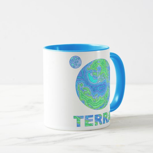 Z Terra Earth Art Coffee Mok Cup (Voorkant rechts)