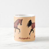 Z Trotting Bay Horse Lover Personalized Coffee Mok (Center)