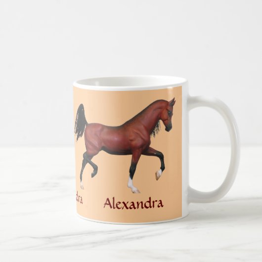Z Trotting Bay Horse Lover Personalized Coffee Mok (Rechts)