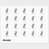 Z voor Zebra Ronde Sticker (Vel)