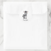Z voor Zebra Ronde Sticker (Tas)