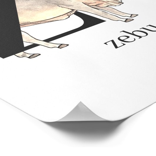 Z voor Zebu-Poster Poster (Hoek)