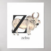 Z voor Zebu-Poster Poster (Voorkant)