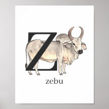 Z voor Zebu-Poster
