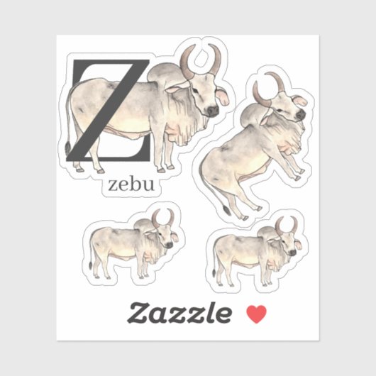 Z voor Zebu-Stickers Sticker (Vel)