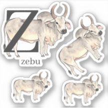 Z voor Zebu-Stickers