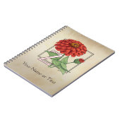 Z voor Zinnia Flower Alphabet Monogram Notitieboek (Linkerzijde)