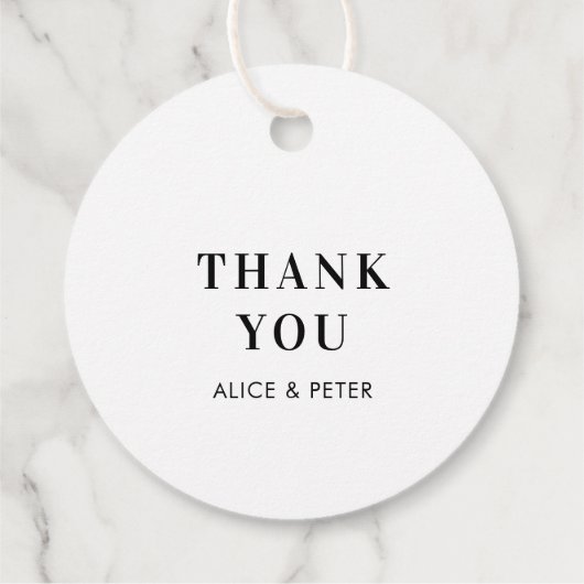 Z/W | Eenvoudige moderne bruiloft dank u Gift Bedankjes Labels (Achterkant)
