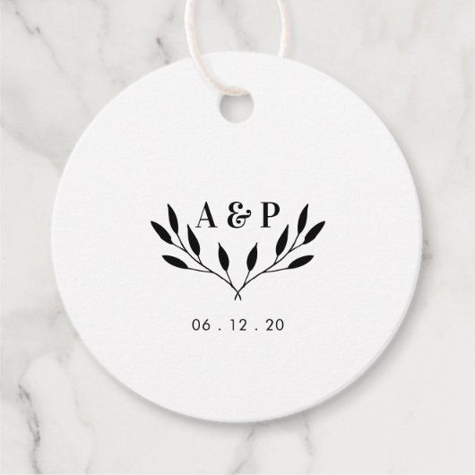 Z/W | Eenvoudige moderne bruiloft dank u Gift Bedankjes Labels (Voorkant)