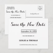 Z&W gepersonaliseerde 'Save the New Date' ansichtk Briefkaart (Voorkant / Achterkant)