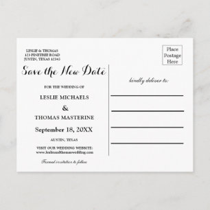 Z&W gepersonaliseerde 'Save the New Date' ansichtk Briefkaart