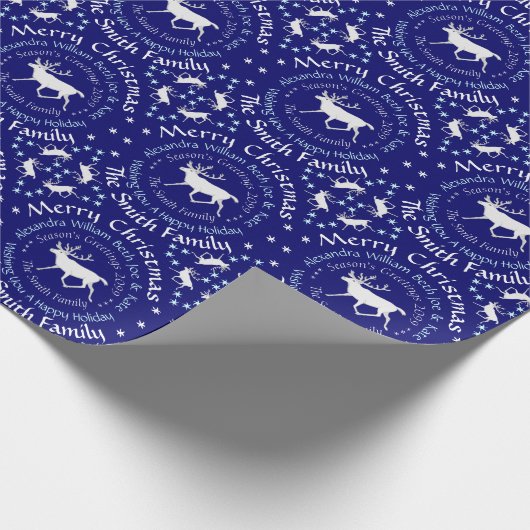 Z White Cariou Reindeer Kerstmis op maat Cadeaupapier (Hoek)