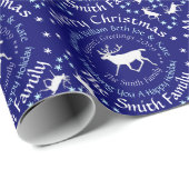 Z White Cariou Reindeer Kerstmis op maat Cadeaupapier (Rol Hoek)