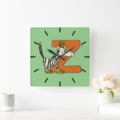 Z wie Zebra Vierkante Klok (Huis)