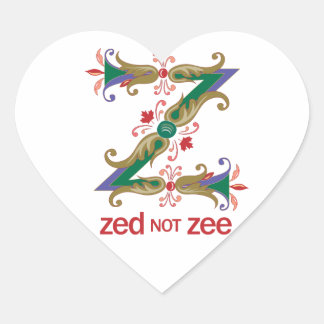 Z - za niet zee hart sticker