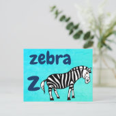 z - zebra flitskaart briefkaart (Staand voorkant)
