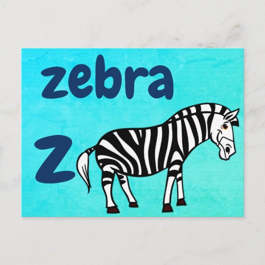 z - zebra flitskaart briefkaart (Voorkant)