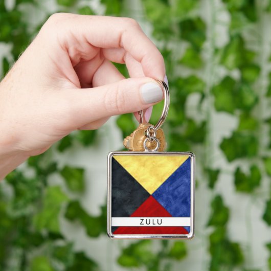 Z Zulu Nautical Signal Flag + Jouw naam Sleutelhanger (Hand)
