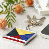 Z Zulu Nautical Signal Flag + Jouw naam Sleutelhanger (Zijkant)