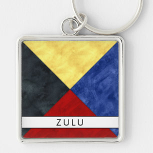 Z Zulu Nautical Signal Flag + Jouw naam Sleutelhanger