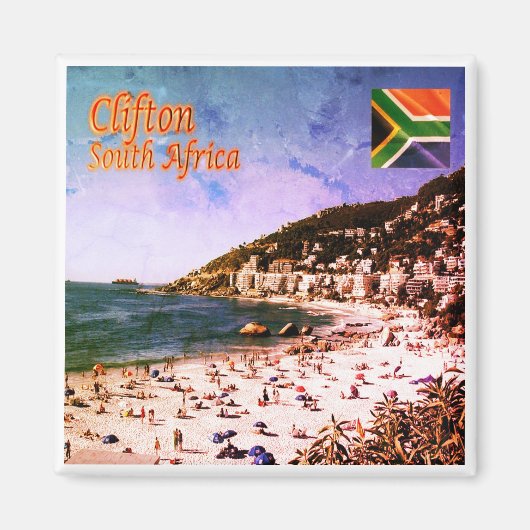 ZA009 CLIFTON, Panorama, Zuid-Afrika, Fridge Magneet (Voorkant)