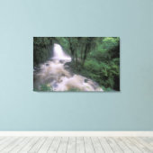 ZA, Peru, S.H. Machu Picchu, Waterval en wolk Canvas Afdruk (Insitu (Houten vloer))