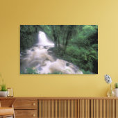ZA, Peru, S.H. Machu Picchu, Waterval en wolk Canvas Afdruk (Insitu (Woonkamer))