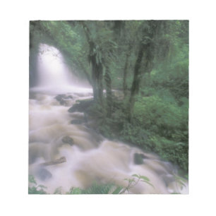ZA, Peru, S.H. Machu Picchu, Waterval en wolk Notitieblok