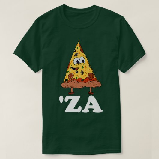 Za Pizza Slang 'Za - Funny Slice of Pizza Abbrevia T-shirt (Design voorkant)