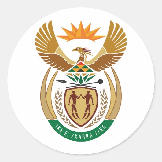 ZA Zuid-Afrika Ronde Sticker (Voorkant)