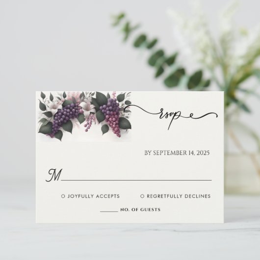 Zaad Landelijk Boerderij Hout Fruit Ivy Vineyard B RSVP Kaartje (Staand voorkant)