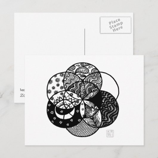 Zaad van het Briefkaart van Life Mandala (Voorkant / Achterkant)