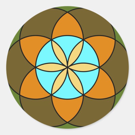 Zaad van het Leven Aarde Ronde Sticker (Voorkant)