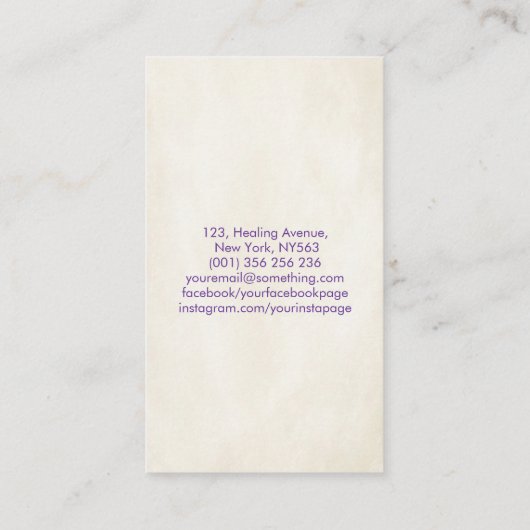 Zaad van het leven Chakra-kleuren Visitekaartje (Achterkant)