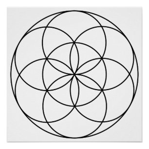 Zaad van het Leven Heilige Geometrie zwart & wit Perfect Poster