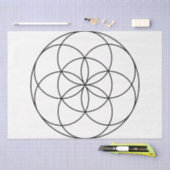Zaad van het Leven Heilige Geometrie zwart & wit Tissuepapier (Craft)