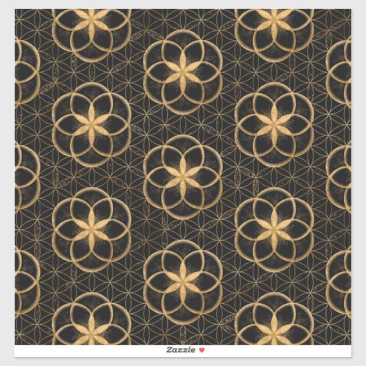 Zaad van het leven in de Bloem van het Patroon van Sticker (Vel)