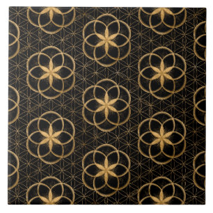 Zaad van het leven in de Bloem van het Patroon van Tegeltje