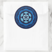 Zaad van het leven in Dubbele Lotus - Blauw Ronde Sticker (Tas)