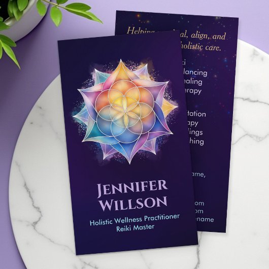 Zaad van het leven in Lotus Flower Visitekaartje