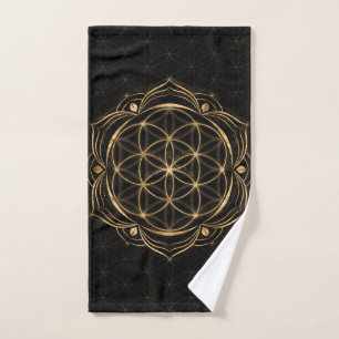 Zaad van het leven in Lotus - Geometrie voor sacha Bad Handdoek
