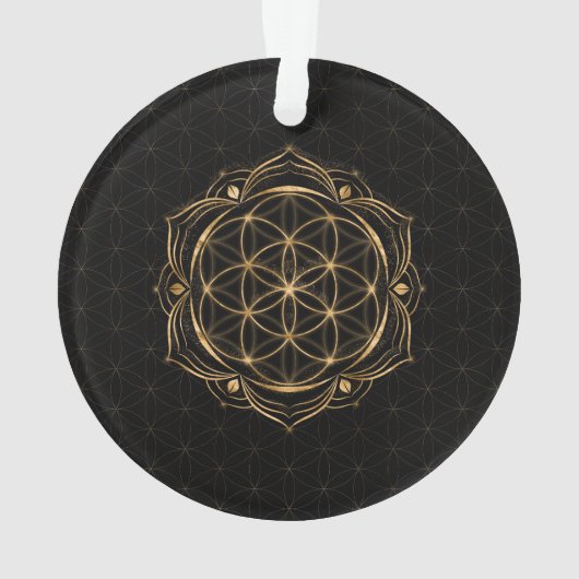 Zaad van het leven in Lotus - Geometrie voor sacha Ornament (achterkant)