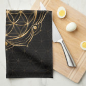 Zaad van het leven in Lotus - Geometrie voor sacha Theedoek (Quarter Fold)