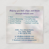 Zaad van het leven in Lotus Vierkante Visitekaartje (Achterkant)